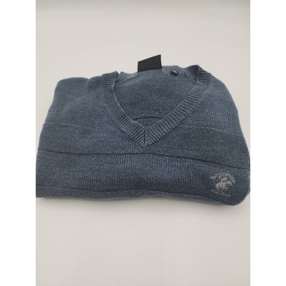 Beverly Hills Polo Club Sweater Knit 2XL XXL Blue‎ V Neck Pullover Shirt Soft - Picture 7 of 7